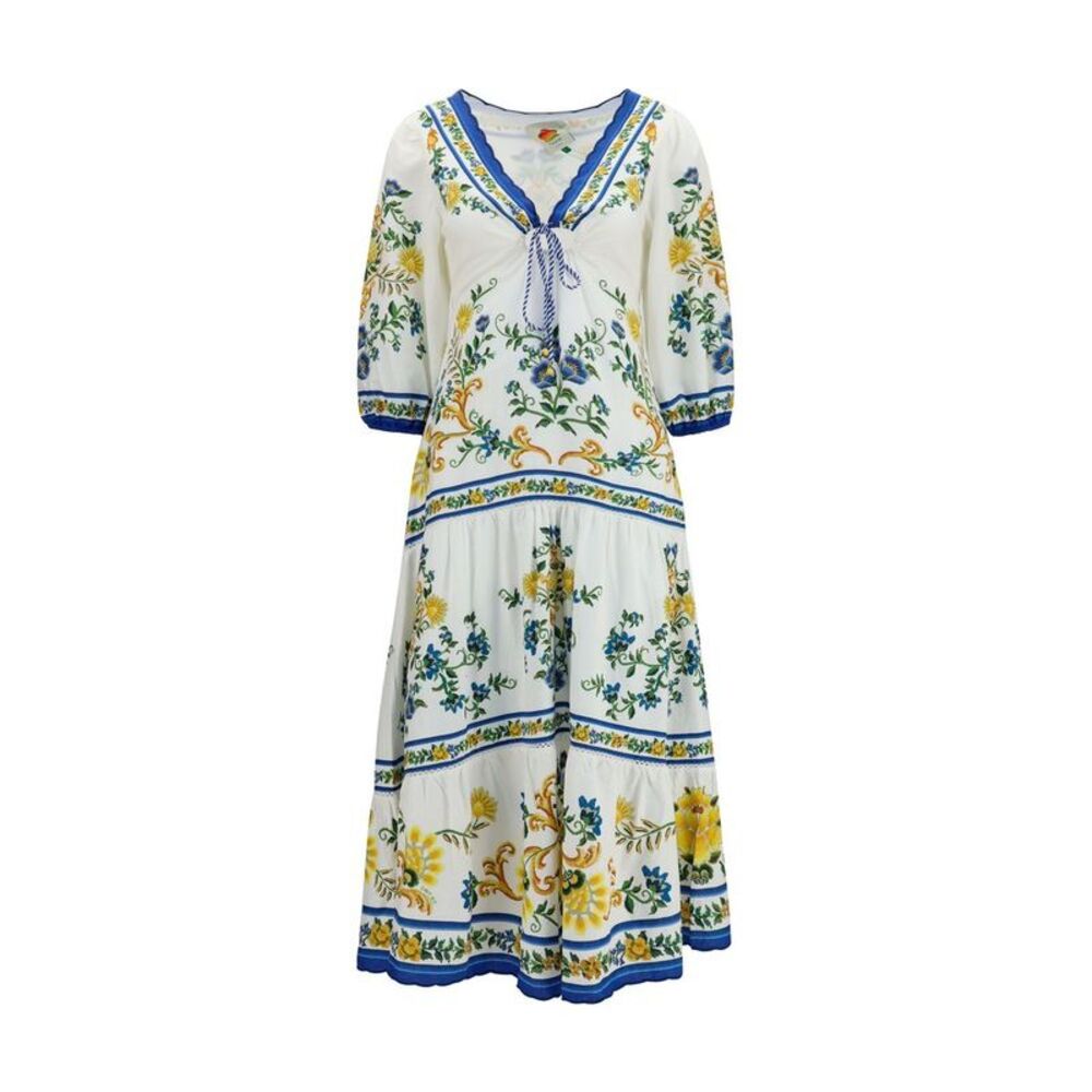FARM RIO Multicolor Linen Casual Women's Dress